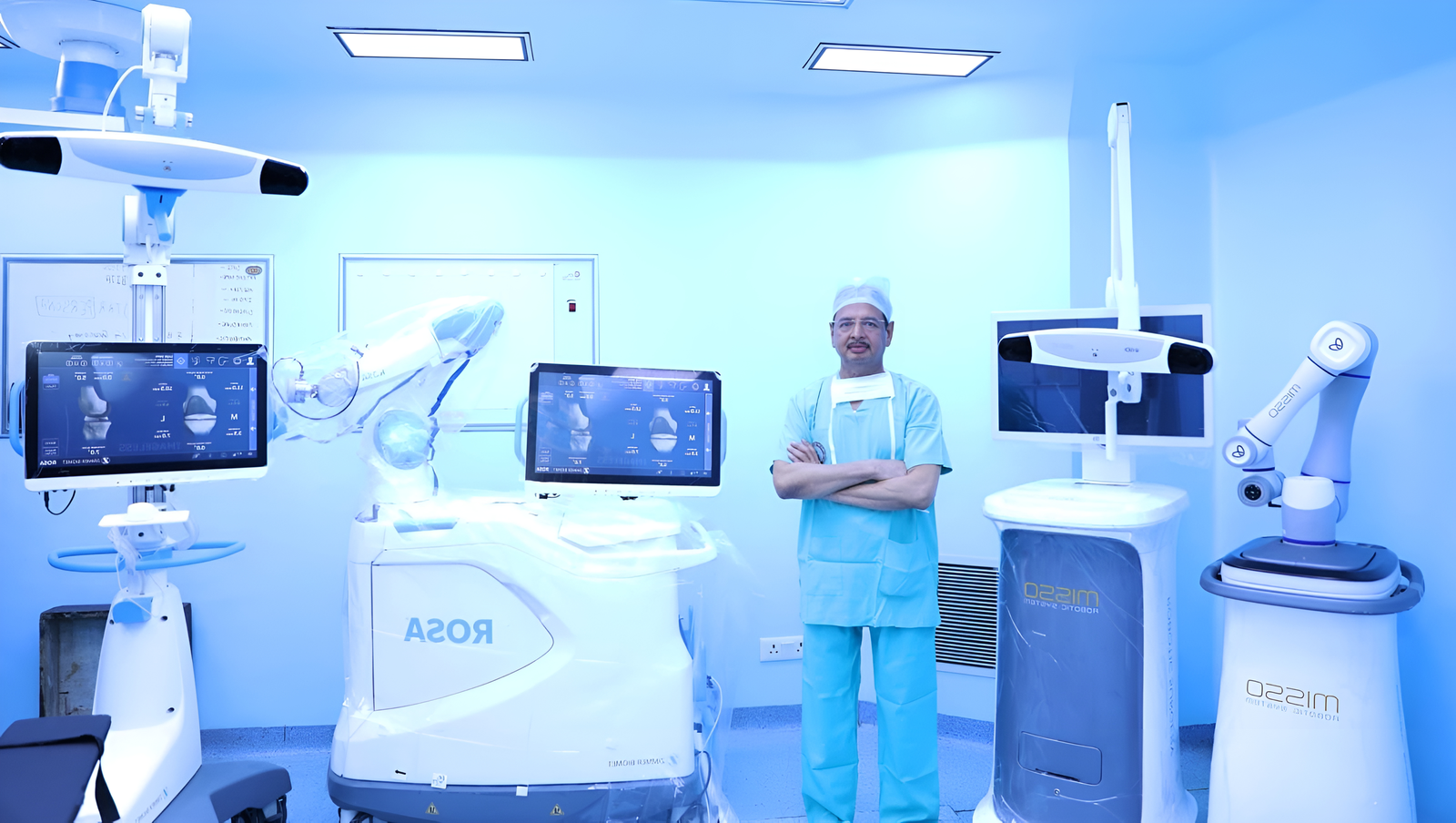Dr RK Singh Standing with Robotic Systems
